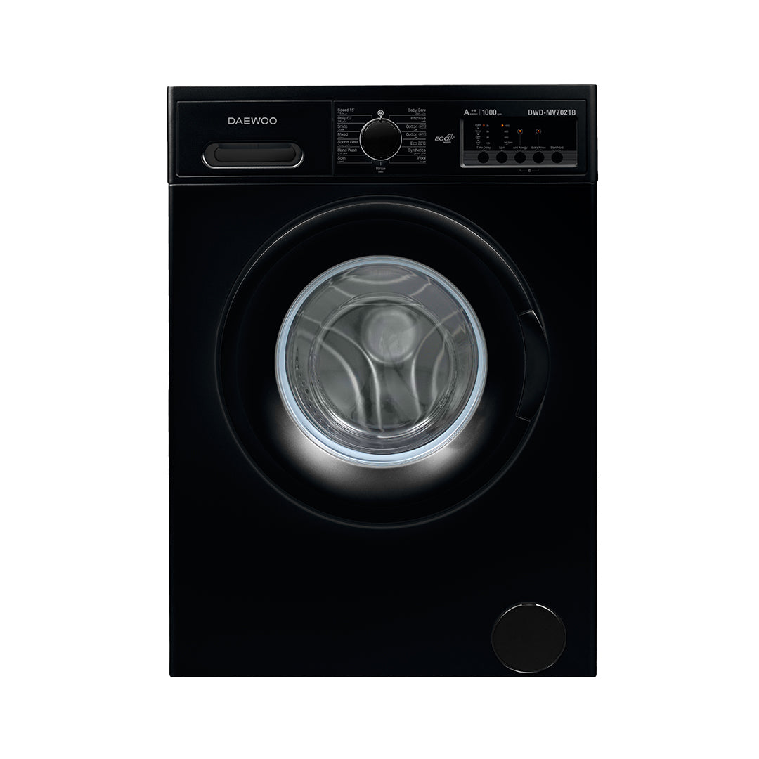 Daewoo 7 Kg Black Front Load Washing Machine | DWD-MV7021B | Home Appliances | Front Load, Home Appliances, Major Appliances, Washing Machines |Image 1