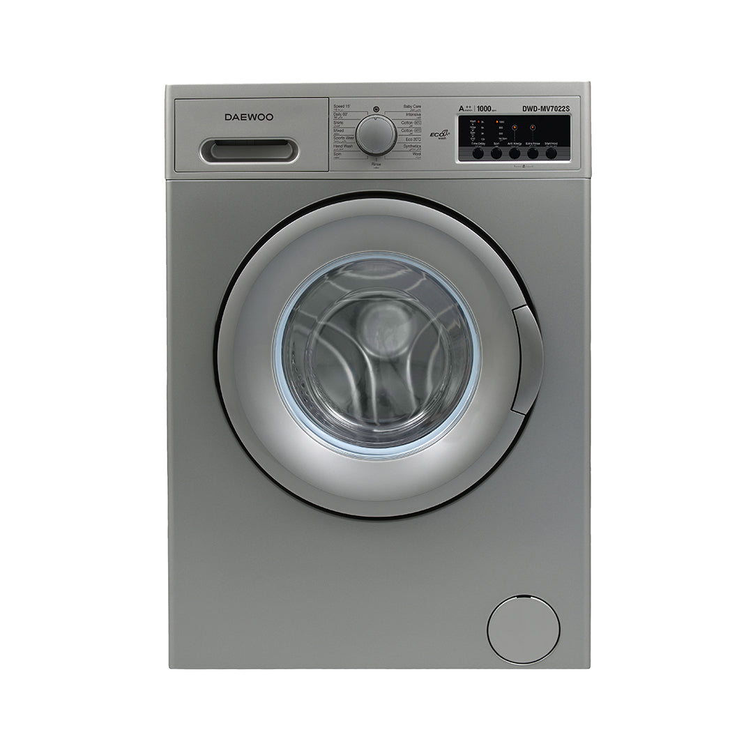 Daewoo 7 Kg Silver Front Load Washing Machine | DWD-MV7021 | Home Appliances | Front Load, Home Appliances, Major Appliances, Washing Machines |Image 1