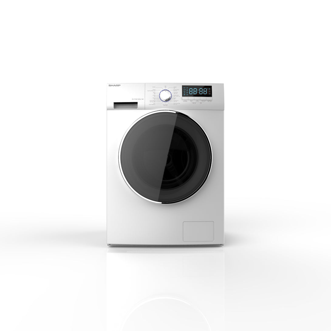 Sharp 8 Kg Front Load Washing Machine | ES-FS812DLZ-W | Home Appliances | Front Load, Home Appliances, Major Appliances, Washing Machines |Image 1