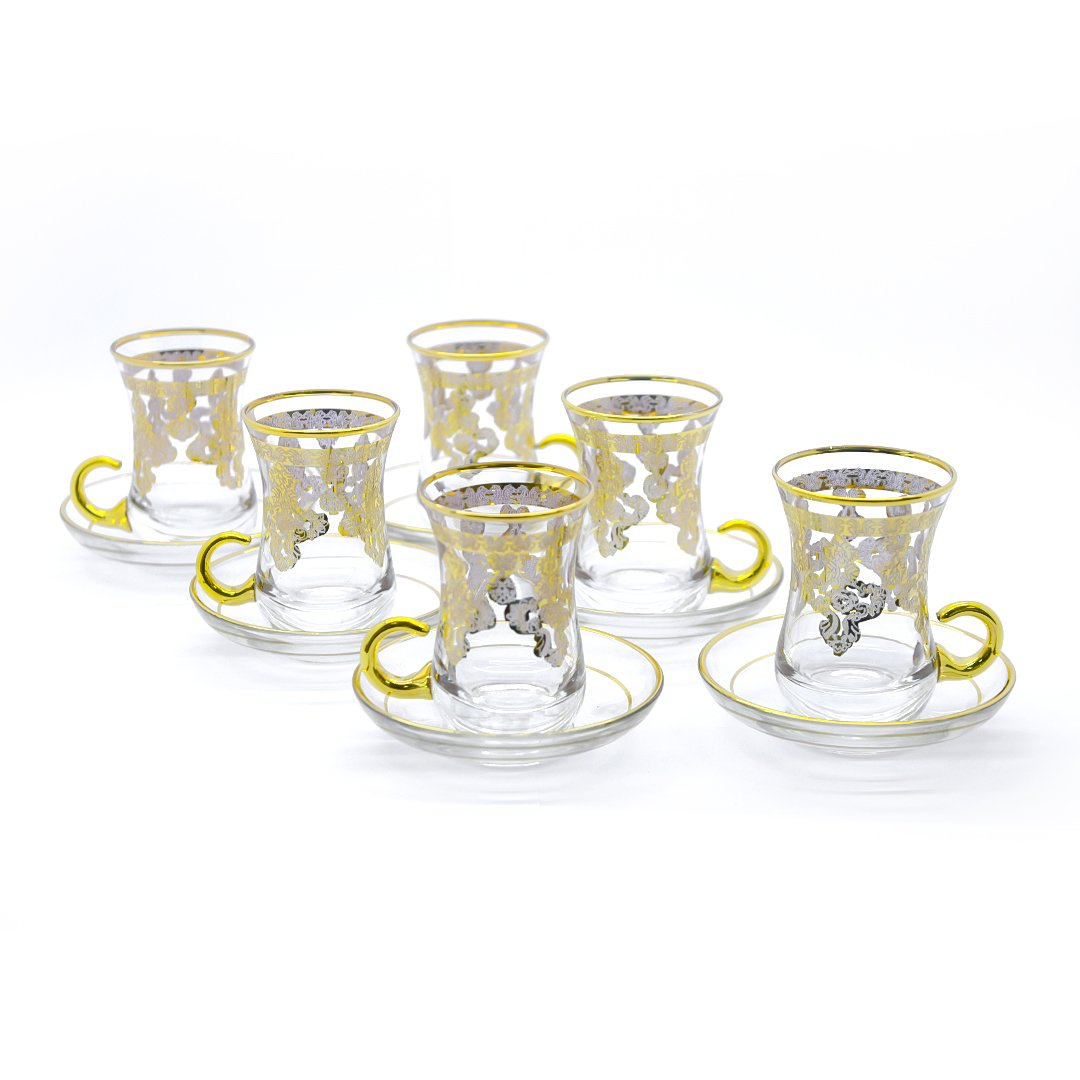 Enes Cam Tea Set W/B | ES-TS8 | Cooking & Dining, Glassware, Tea Cup |Image 1