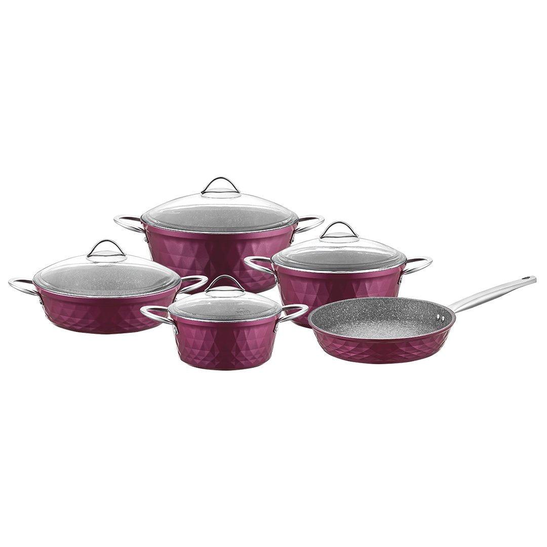 Falez 9Pc Cookware Set Diamond Bshape Violet | F34692 | Cooking & Dining, Cookware sets |Image 1