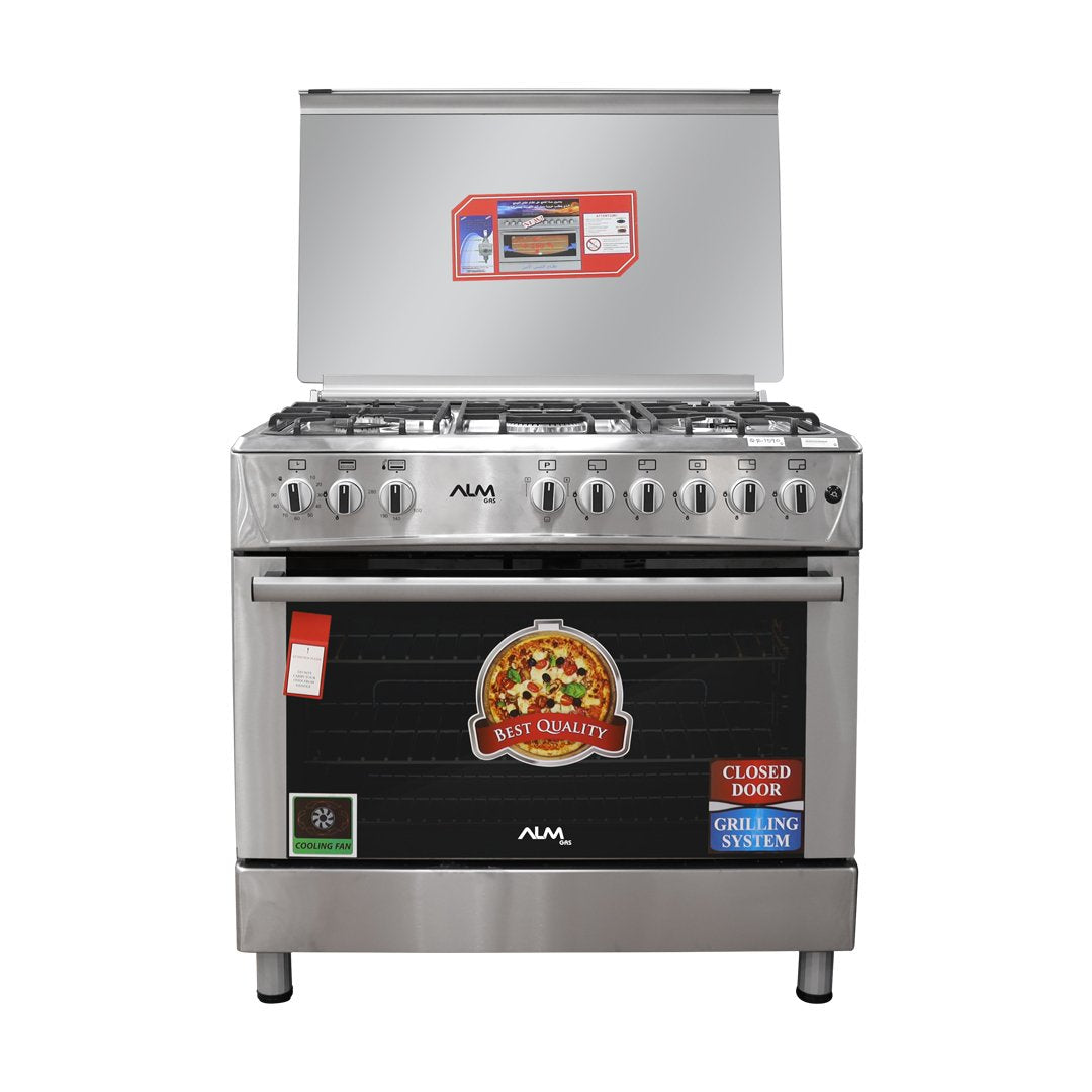 Alm Gas Cooker 90Cm X60Cm  5 Burner  Stailness Steel  F9P50G2-Hifx | F9P50G2-HIFX | Home Appliances | Cookers, Gas Cooker, Home Appliances, Major Appliances |Image 1