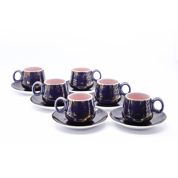 Kosova Porcelain Coffee Cup/Saucer S/6 Color Glaze | ikt-07 | Cooking & Dining | Coffee Cup, Cooking & Dining, Glassware |Image 1
