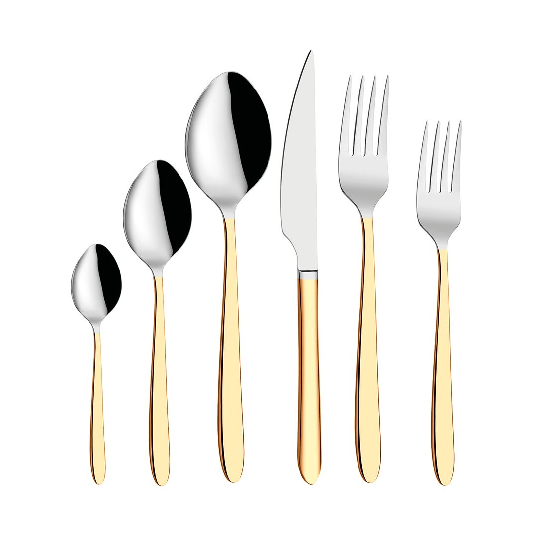 Hira - 36Pcs Cutlery Set - Ege (Gold) Hira-Es36 | HIRA-ES36 | Cooking & Dining | Cooking & Dining |Image 1