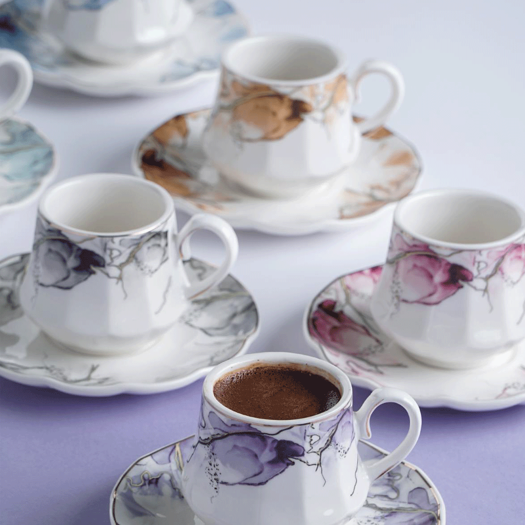 Porcelain S/6 Cups & Saucer (Ch)     Kai-011675/12 | KAI-011675/12 | Cooking & Dining | Coffee Cup, Cooking & Dining, Glassware |Image 1