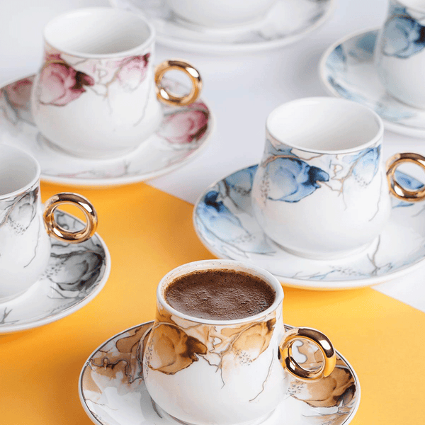 Porcelain 6 Cups & Saucer (Cn)   Kai-011680/12 | KAI-011680/12 | Cooking & Dining | Coffee Cup, Cooking & Dining, Glassware |Image 1