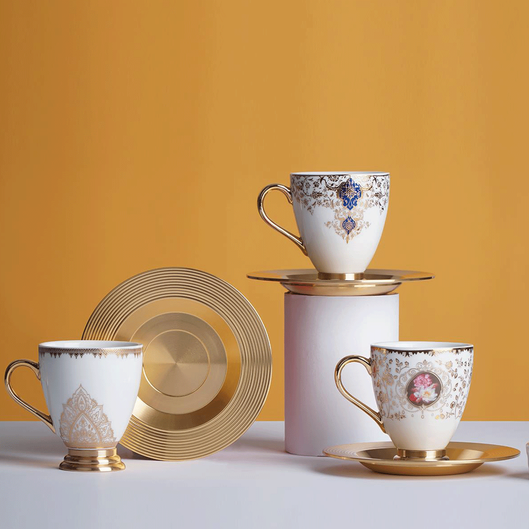 Porcelain S/6 Cups & Saucer (Ch)     Koh-010669/8 | KOH-010669/8 | Cooking & Dining | Coffee Cup, Cooking & Dining, Glassware |Image 1