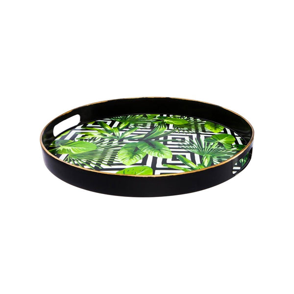 Authentic Round Black Tray Gold | KU-233GB | Cooking & Dining, Serveware, Trays |Image 1