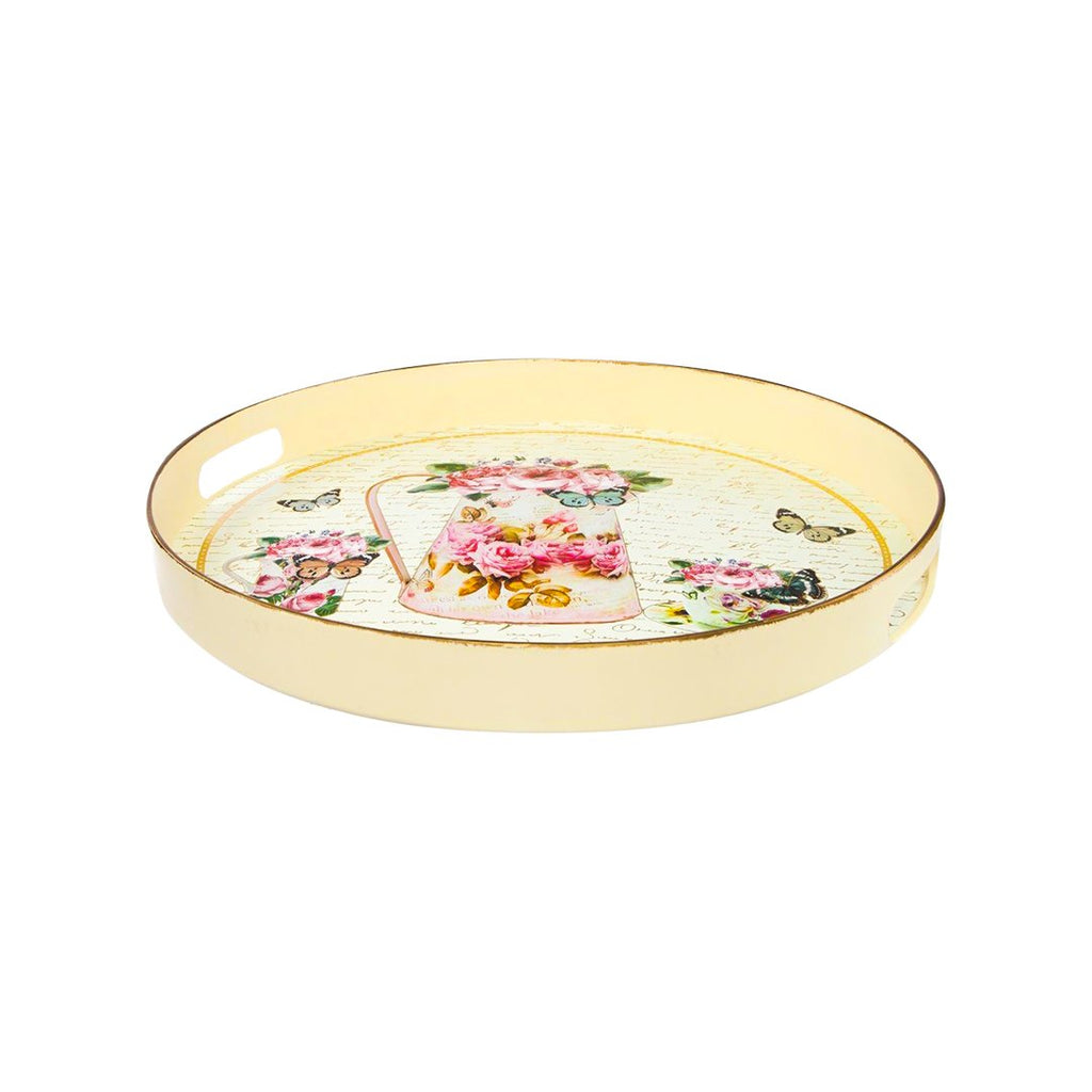 AUTHENTIC ROUND BLACK TRAY GOLD