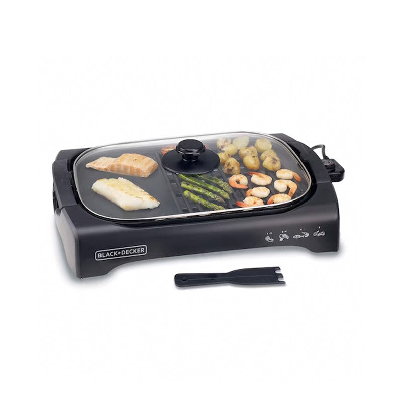 Black+Decker Open Flat Grill With Glass Lid | LGM70-B5 | Home Appliances | Grills & Toasters, Home Appliances, Small Appliances |Image 2