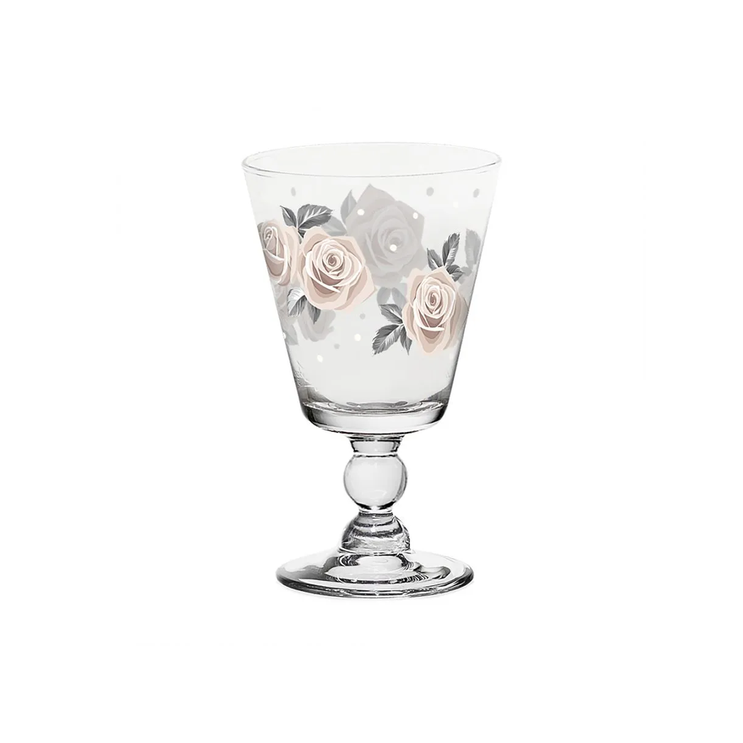 3Pcs Rubens Waterstem 315 Cc-Dec Darling Rose Ca | M89720 | Cooking & Dining, Glassware |Image 1