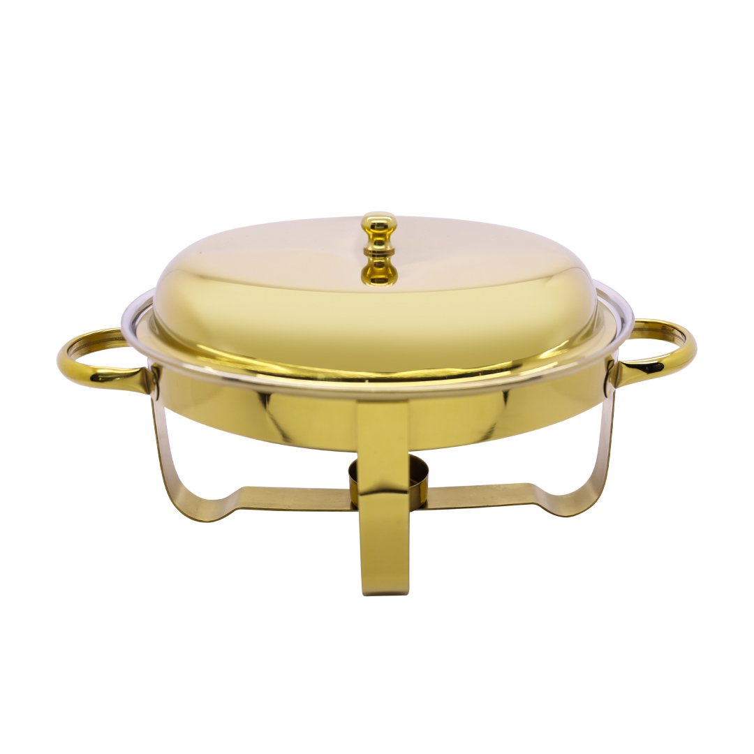 Oval Mini Chafing Dish Gold (32.5X20.16)Cm Mcd-48147G-10Inch | MCD-48147G-10INCH | Cooking & Dining, Serveware |Image 1