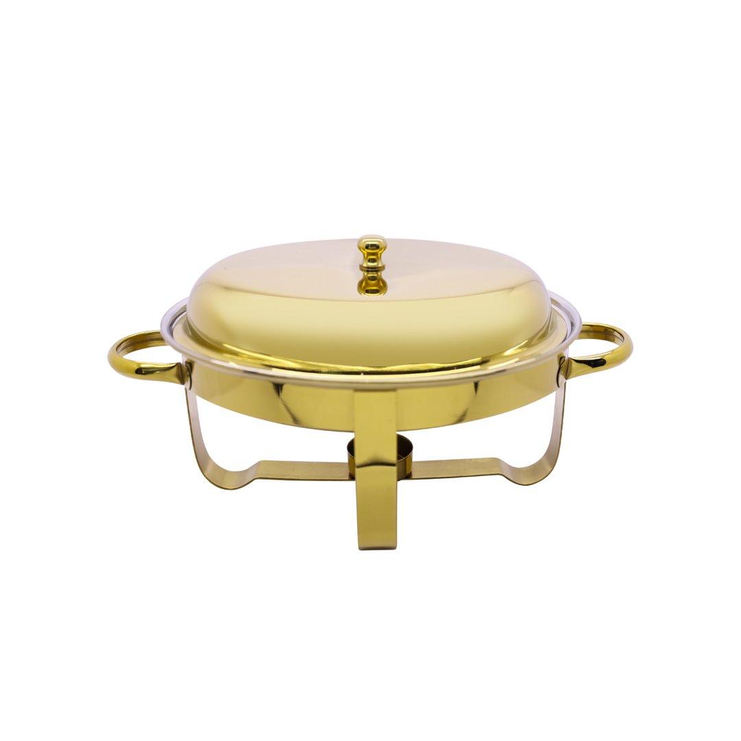 Oval Mini Chafing Dish Gold (25.5X15.5X15.5)Cm Mcd-48147G-8Inch | MCD-48147G-8INCH | Cooking & Dining, Serveware |Image 1