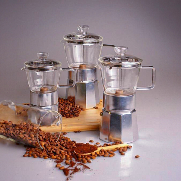 Bambum Silver - Glass Moka Pot 3 Cups | T3376 | Cooking & Dining, Glassware |Image 1