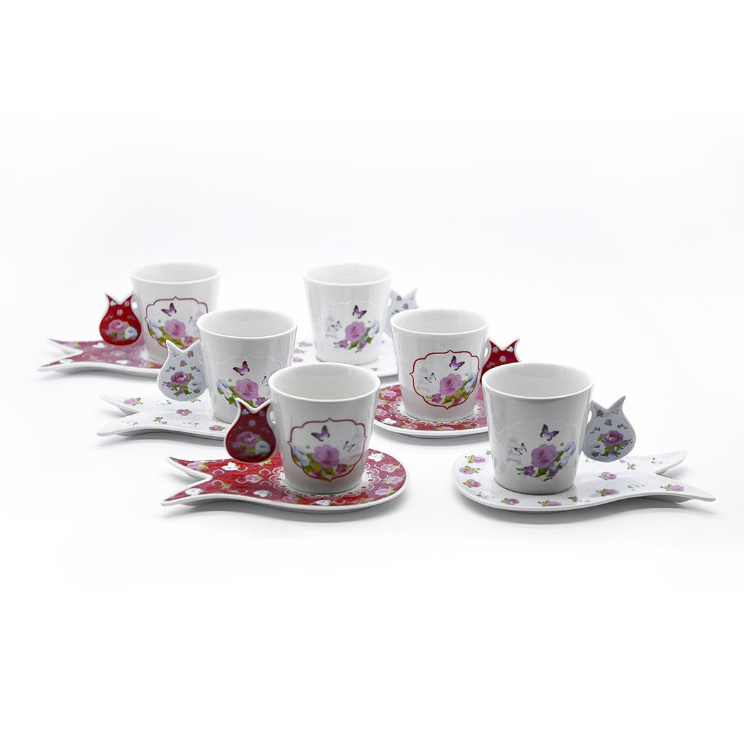 Kosova Porcelain Coffee Cup/Saucer S/6 | ubf-07 | Cooking & Dining | Coffee Cup, Cooking & Dining, Glassware |Image 1