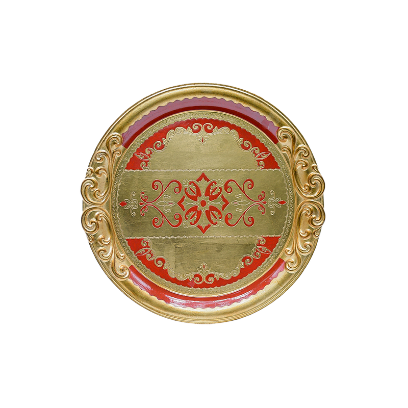 Sezzatini 41 Cm Round Tray With Spiral Gondi Oro/Rosso | VL-235-5-3540 | Cooking & Dining, Serveware, Trays |Image 1