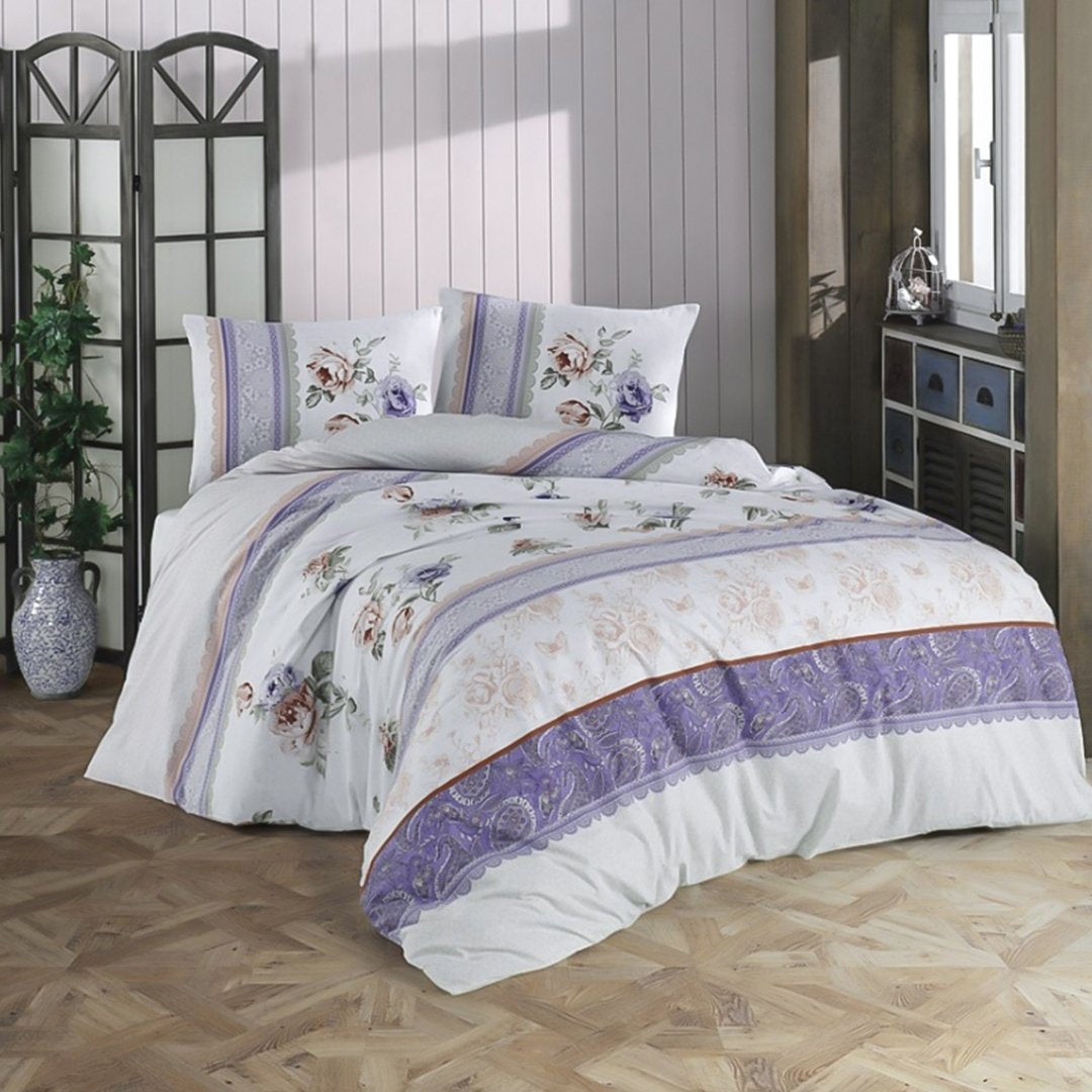 Zorlu Comforter, Flat Sheet And Pillow Cases Ranforce - Ayda Lila Zorlu-1Al | 0000827 0KC2 | Home & Linen | Bed Sheets, Comforters, Home & Linen |Image 1