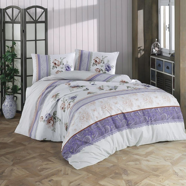 Zorlu Comforter, Flat Sheet And Pillow Cases Ranforce - Ayda Lila Zorlu-1Al