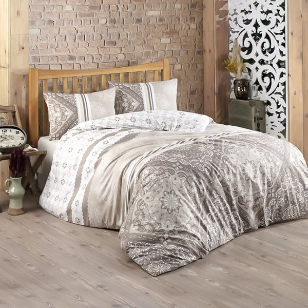 Zorlu Comforter, Flat Sheet And Pillow Cases Ranfoce - Dilay Kahve Zorlu-1Dk