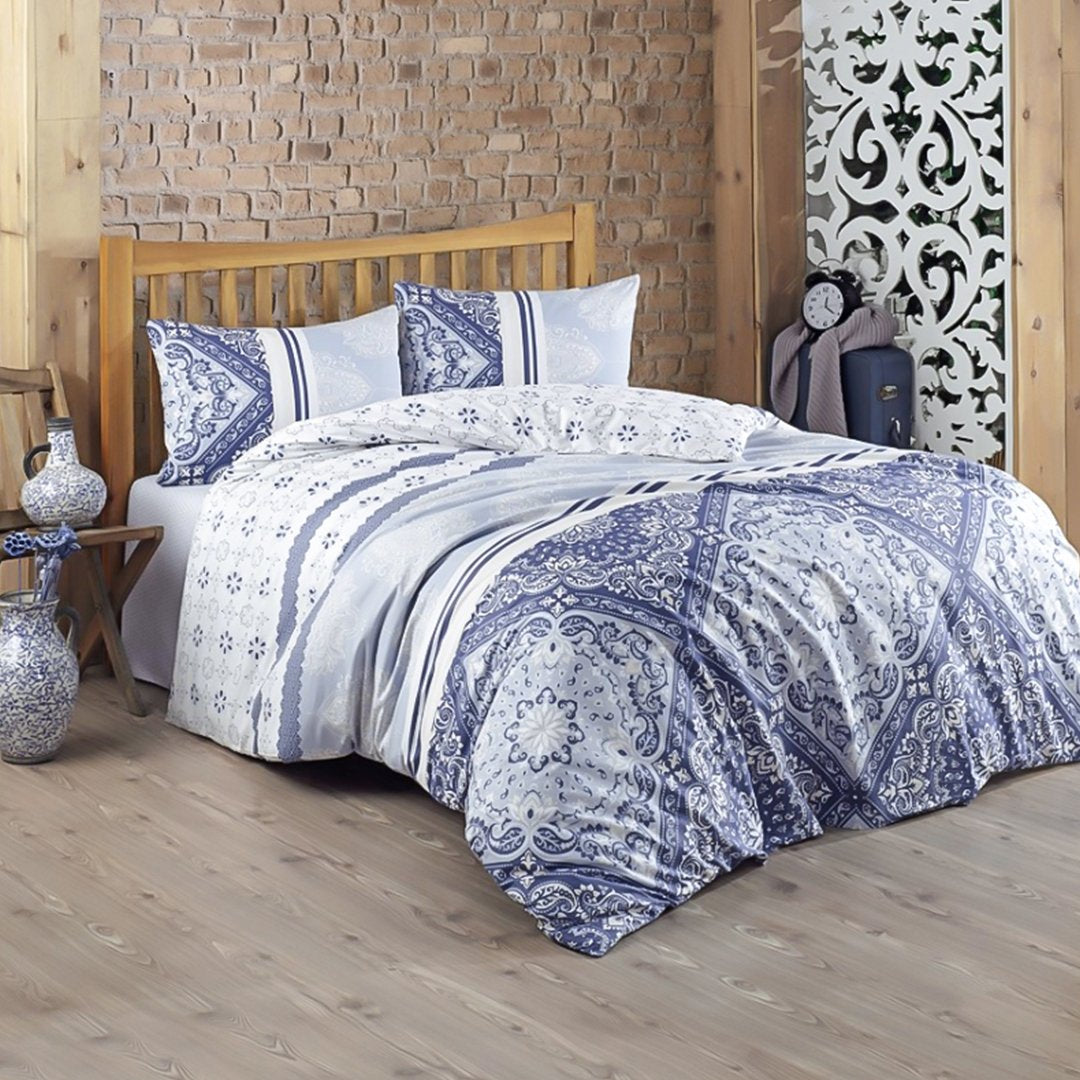Zorlu Comforter, Flat Sheet And Pillow Cases Ranforce - Dilay Mavi Zorlu-1Dm | ZORLU-1 | Home & Linen | Bed Sheets, Comforters, Home & Linen |Image 1