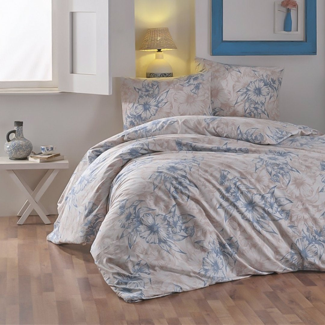 Zorlu Comforter, Flat Sheet And Pillow Cases Ranforce - Helen Mavi Zorlu-1Hm | 0000824 00KB | Home & Linen | Bed Sheets, Comforters, Home & Linen |Image 1